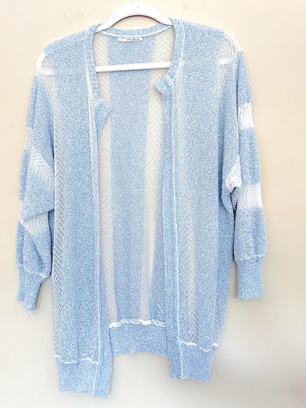 Sky Blue Women's Open Front Lace Crochet Cardigan Summer Jacket